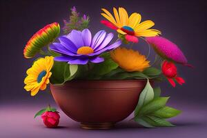 Vibrant Flowers Background Art photo