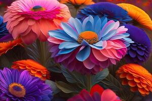 Vibrant Flowers Background Art photo