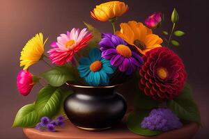 vibrante flores antecedentes generativo ai Arte foto