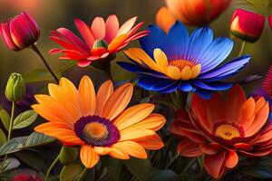 Vibrant Flowers Background Art photo