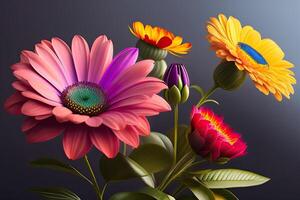 vibrante flores antecedentes generativo ai Arte foto