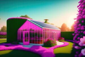 Pink Architecture Building Outdoor in Summer photo