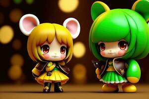 Kemono Girl Chibi Cartoon Character Design photo