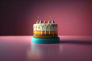 cumpleaños celebracion pastel generativo ai foto