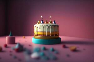 cumpleaños celebracion pastel generativo ai foto