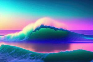 onda de vapor antecedentes ilustración azul púrpura foto
