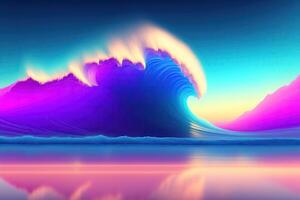 Vaporwave Background Illustration Blue Purple photo