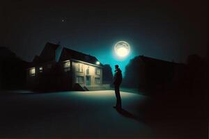 Person Holds Flashlight at Night photo