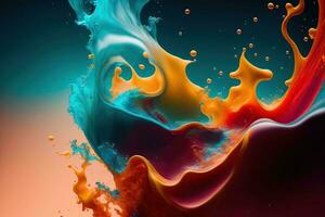 Abstract Fluid Liquid Colorful Background photo