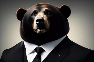 Bear Bodyguard or Businessman in Black Suit photo