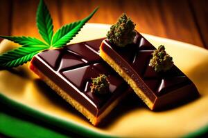 Cannabis Chocolate Edibles Sweet Illustration photo