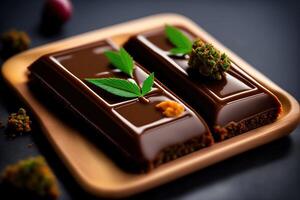 Cannabis Chocolate Edibles Sweet Illustration photo