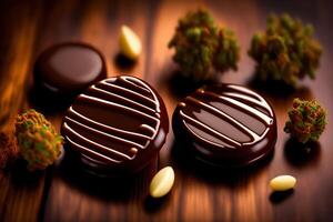 Cannabis Chocolate Edibles Sweet Illustration photo