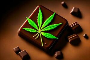 Cannabis Chocolate Edibles Sweet Illustration photo