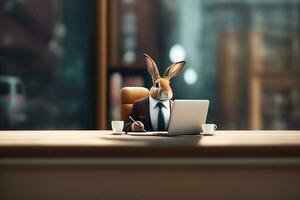 Bunny Rabbit Business at Office photo