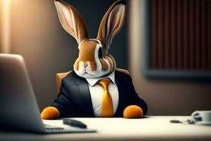 Bunny Rabbit Business at Office photo