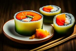 Japanese Sushi Roll Set Illustration photo