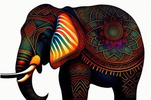 Big Elephant with Body Texture Design photo