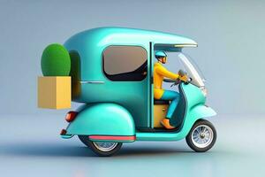 City Delivery Vehicle Generative AI photo