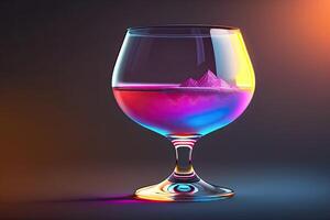 Glass of Cocktail with Glowing Generataive AI photo