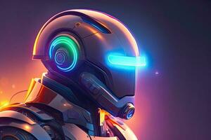 Futuristic Cyber Portrait in Helmet photo