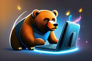 Bear Stocks Trading Economy and Finance Illustration photo