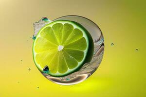 Green Lime Fresh Fruit Illustration photo