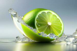 Green Lime Fresh Fruit Illustration photo