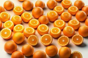 Orange Fresh Fruit Illustration Flat Lay photo
