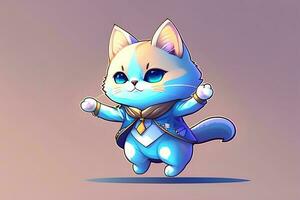 Cute Chibi Cartoon Cat Dance photo