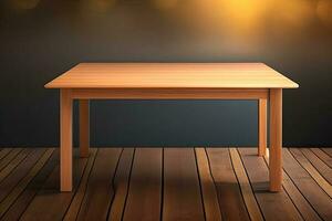 Wooden Table With Blur and Copy Space photo