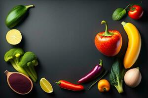 Vegetables Ingridients Background Top View photo