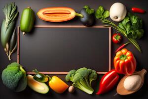 Vegetables Ingridients Background Top View photo