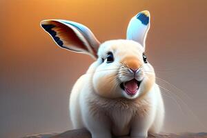 Funny Cute Rabbit Character Portrait photo