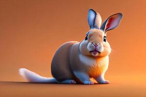 Funny Cute Rabbit Character Portrait photo