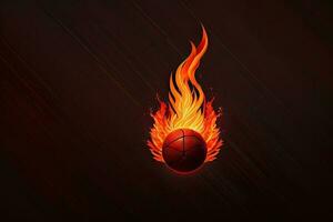 caliente baloncesto en fuego generativo ai foto