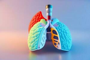 Human Lung Illustration Generative AI photo