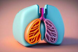 Human Lung Illustration Generative AI photo