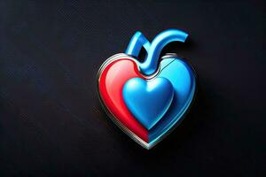 corazón con cardiograma generativo ai foto