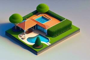 Isometric House Design Generative AI photo