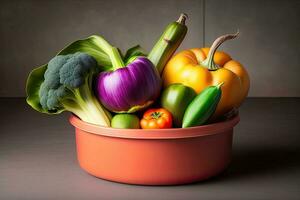 Uneaten Spoiled Vegetables Generative AI photo