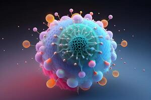 Virus Cell Illustration Generative AI photo