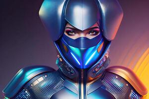 an image of a woman in a futuristic outfit generative AI 28362099 Stock  Photo at Vecteezy