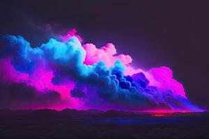 Abstract Cloud Neon Pink Generative AI photo