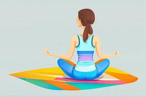 Woman Meditating in Lotus Pose Generative AI photo