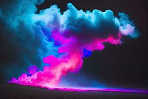 Abstract Cloud Neon Pink Generative AI photo