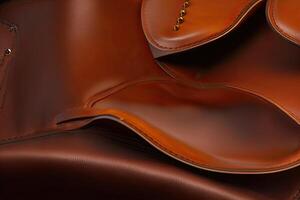 Brown Leather Texture Background Generative AI photo