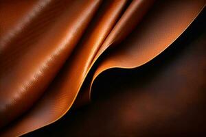 Brown Leather Texture Background Generative AI photo