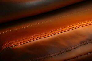 Brown Leather Texture Background Generative AI photo