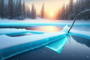 Ice Winter Background Generative AI photo